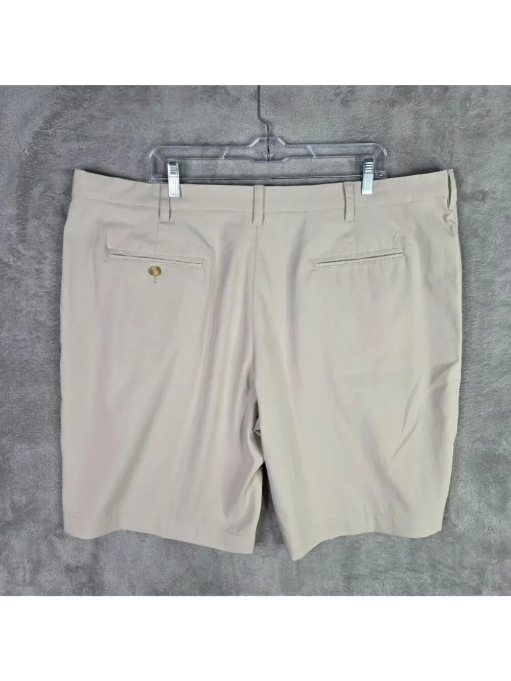 Mens Callaway Beige Flat Front Chino Golf Shorts 11